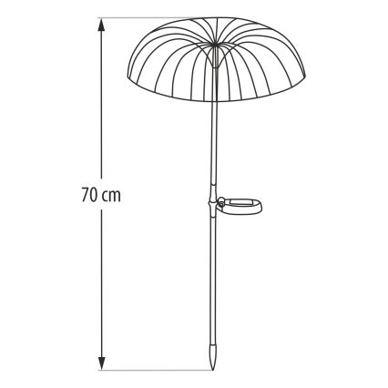 LED RGB solcellelampe LED/1,2V 300 mAh IP44 sort