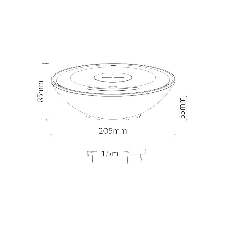 LED RGB trådløs oplader CHARGER LED/10W/230V