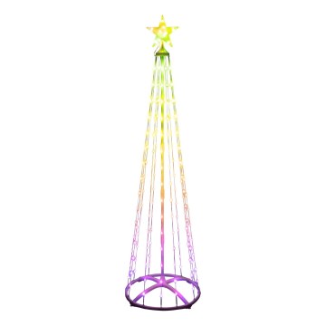 LED RGB Udendørs juletræ 190xLED/230V 1,8 m IP44 + fjernbetjening