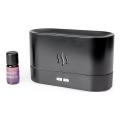 LED RGB ultralyd aroma diffuser og luftfugter med baggrundsbelysning 180 ml sort