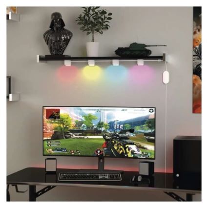 LED RGBIC+CCT Dekorativ lyskæde med spotlighting GoSmart - forlængerdel 4xLED/7W/230V 85 cm Wi-Fi Tuya