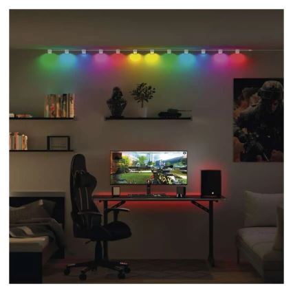 LED RGBIC+CCT Dekorativ lyskæde med spotlighting GoSmart - forlængerdel 4xLED/7W/230V 85 cm Wi-Fi Tuya