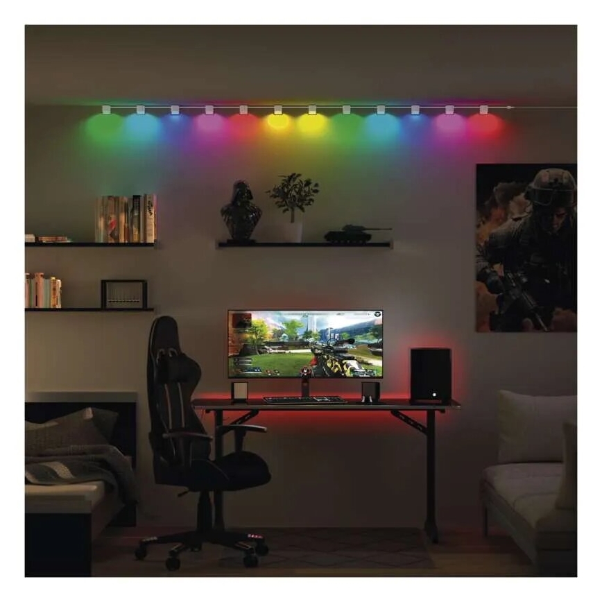 LED RGBIC+CCT Dekorativ lyskæde med spotlighting GoSmart - forlængerdel 4xLED/7W/230V 85 cm Wi-Fi Tuya