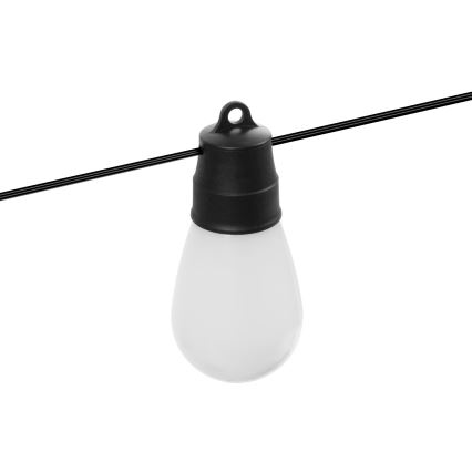 LED RGBIC dæmpbar solcelledrevet lyskæde 15xLED/1,3W/3,7V 2200 mAh 8 m IP65 sort + fjernbetjening