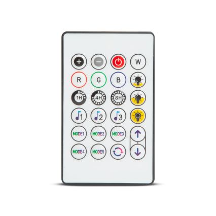 LED RGBIC Dæmpbar solcelledrevet lyskæde 15xLED/1,3W/3,7/5V 2200 mAh 8 m IP65 sort + fjernbetjening