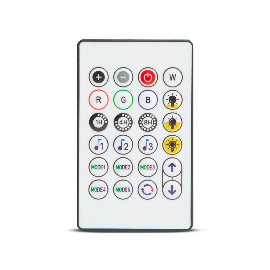 LED RGBIC Dæmpbar solcelledrevet lyskæde 30xLED/1,3W/3,7V 2200 mAh 14,37 m IP65 sort + fjernbetjening