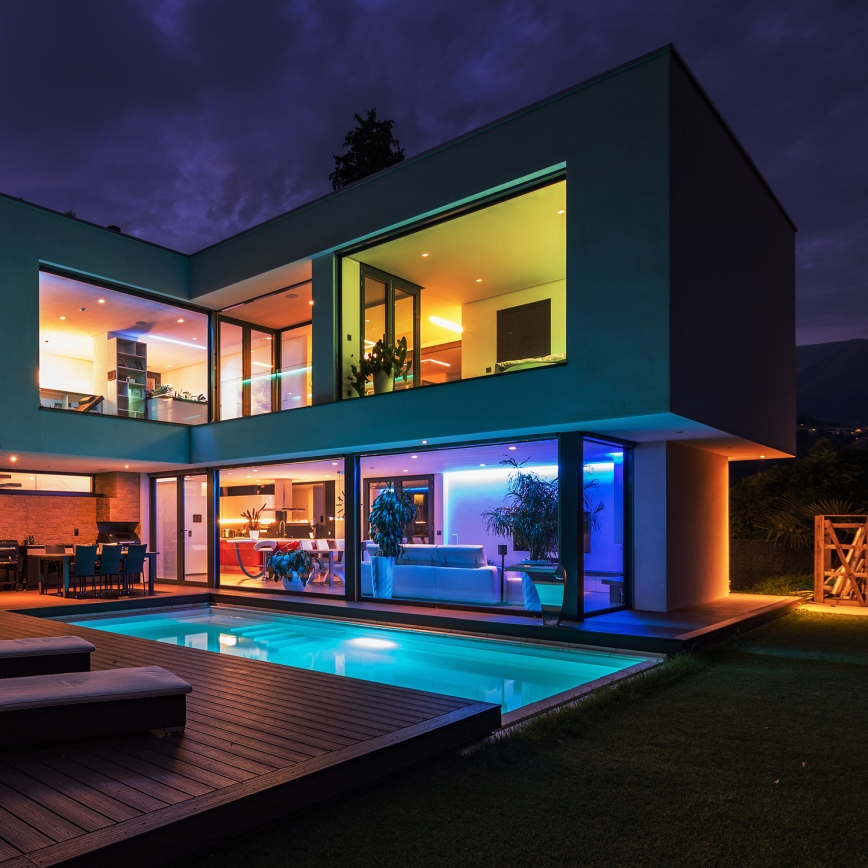 LED RGBW Badeværelsesdæmpbar LED-strimmel/7,5W/12V IP65 3m Wi-Fi Tuya