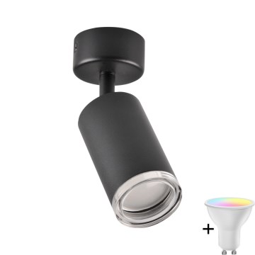 LED RGBW Dimmable Badeværelses Spotlys TURYN 1xGU10/6,5W/230V 2700-6500K Wi-Fi IP44 sort
