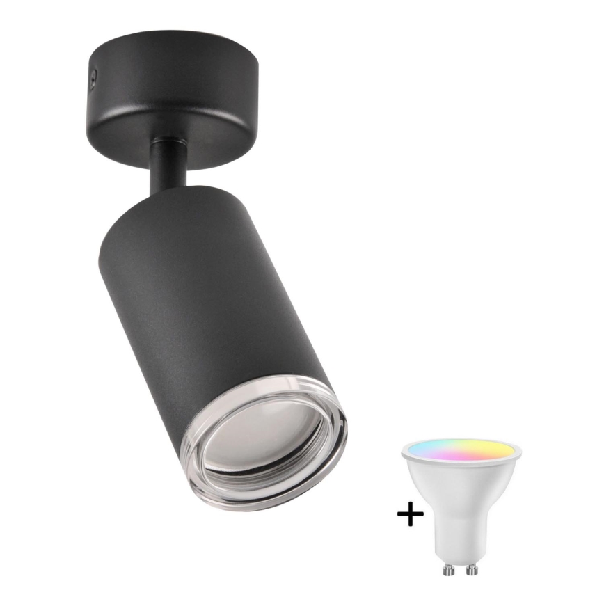 LED RGBW Dimmable Badeværelses Spotlys TURYN 1xGU10/6,5W/230V 2700-6500K Wi-Fi IP44 sort