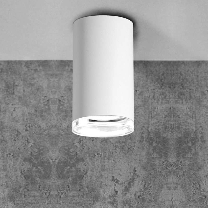LED RGBW, dæmpbar badeværelses-spot TURYN 1xGU10/4,8W/230V 3000K IP44 hvid + fjernbetjening