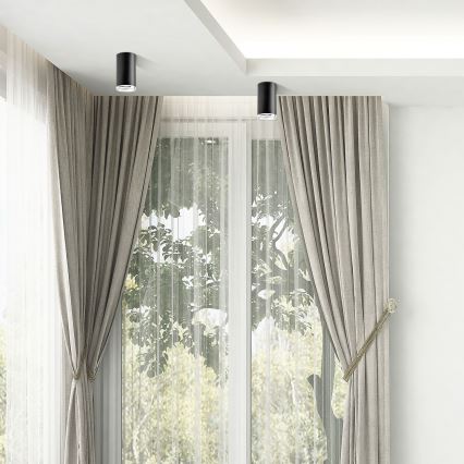 LED RGBW Dæmpbar badeværelsesindbygningsspot TURYN 1xGU10/4,8W/230V 3000K IP44 sort + fjernbetjening