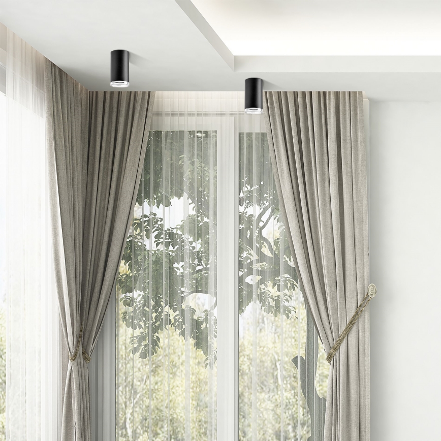 LED RGBW Dæmpbar badeværelsesindbygningsspot TURYN 1xGU10/4,8W/230V 3000K IP44 sort + fjernbetjening
