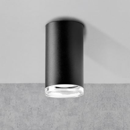 LED RGBW Dæmpbar badeværelsesindbygningsspot TURYN 1xGU10/4,8W/230V 3000K IP44 sort + fjernbetjening