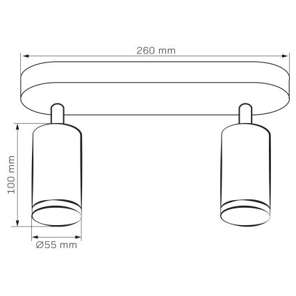 LED RGBW dæmpbar badeværelses-spot TURYN 2xGU10/4,8W/230V 3000K IP44 sort + fjernbetjening