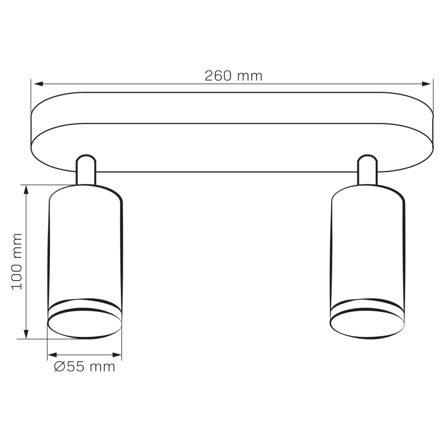 LED RGBW dæmpbar badeværelses-spot TURYN 2xGU10/4,8W/230V 3000K IP44 sort + fjernbetjening