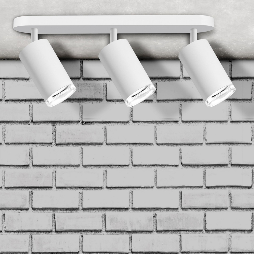 LED RGBW, dæmpbar badeværelses-spot TURYN 3xGU10/4,8W/230V 3000K IP44 hvid + fjernbetjening