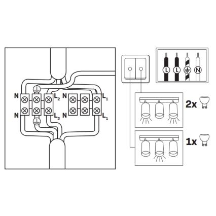 LED RGBW, dæmpbar badeværelses-spot TURYN 3xGU10/4,8W/230V 3000K IP44 hvid + fjernbetjening
