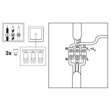 LED RGBW, dæmpbar badeværelses-spot TURYN 3xGU10/4,8W/230V 3000K IP44 hvid + fjernbetjening