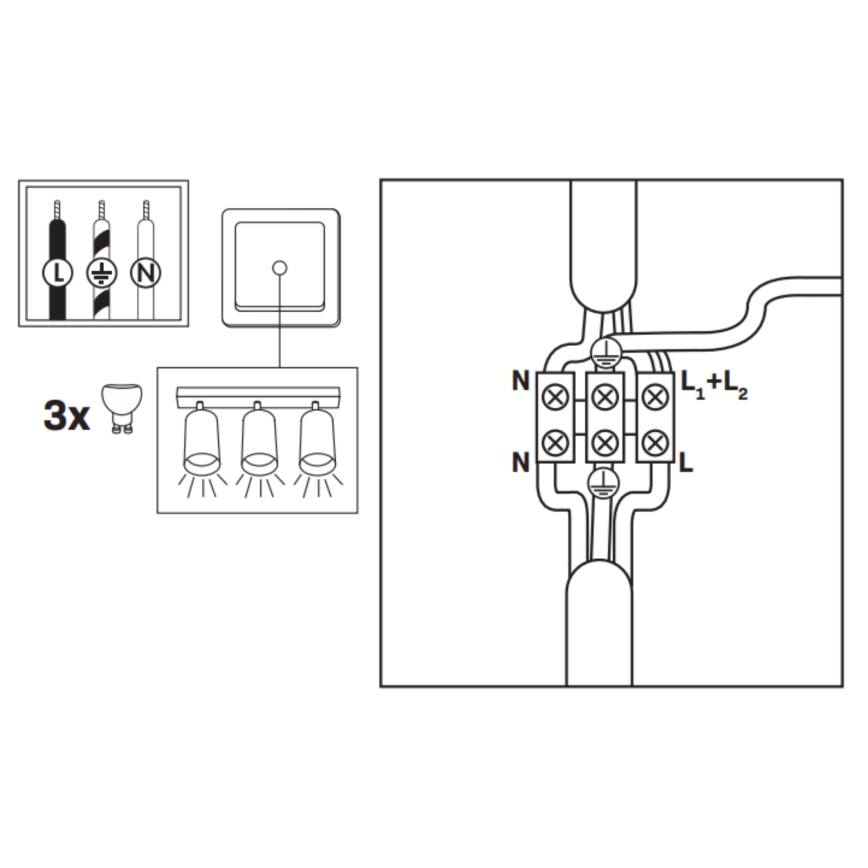 LED RGBW, dæmpbar badeværelses-spot TURYN 3xGU10/6W/230V 3000K IP44 hvid + fjernbetjening