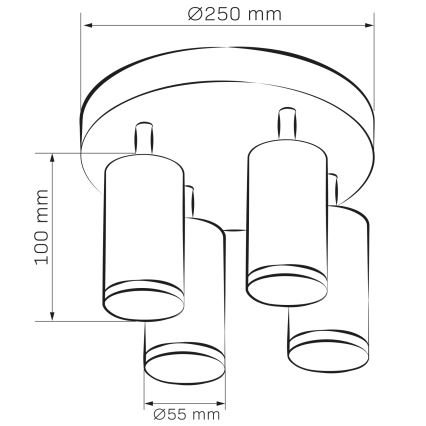 LED RGBW dæmpbart badeværelses-spot TURYN 4xGU10/4,8W/230V 3000K IP44 hvid + fjernbetjening
