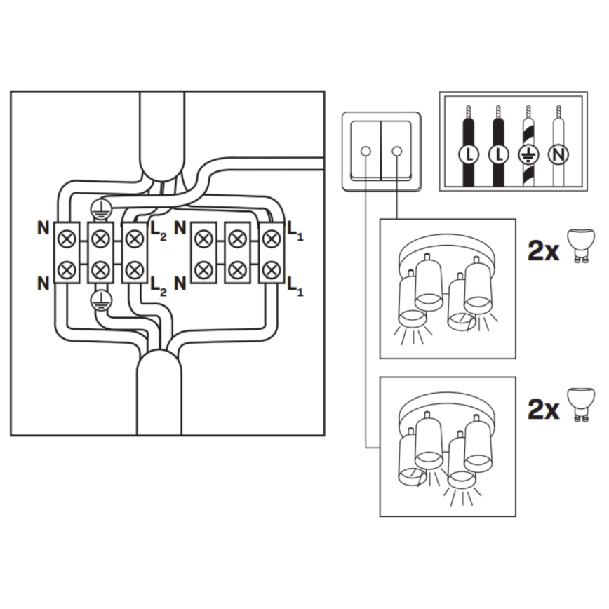 LED RGBW dæmpbar badeværelses-spot TURYN 4xGU10/6,5W/230V 2700-6500K Wi-Fi IP44 hvid