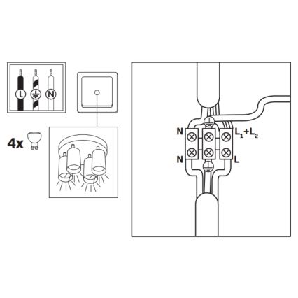 LED RGBW dæmpbar badeværelses-spot TURYN 4xGU10/6,5W/230V 2700-6500K Wi-Fi IP44 hvid