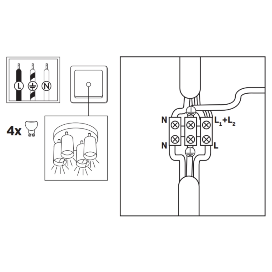 LED RGBW dæmpbar badeværelses-spot TURYN 4xGU10/6,5W/230V 2700-6500K Wi-Fi IP44 hvid