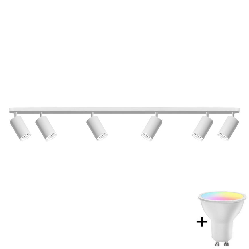 LED RGBW Dæmpbar badeværelses spot TURYN 6xGU10/6,5W/230V 2700-6500K Wi-Fi IP44 hvid