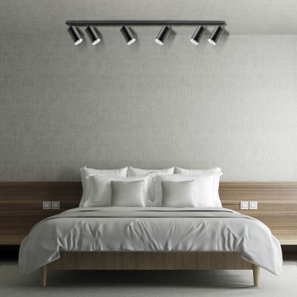 LED RGBW dæmpbar badeværelses-spot TURYN 6xGU10/6,5W/230V 2700-6500K Wi-Fi IP44 sort