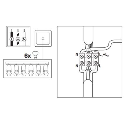 LED RGBW dæmpbar badeværelses-spot TURYN 6xGU10/6,5W/230V 2700-6500K Wi-Fi IP44 sort
