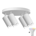 LED RGBW Dæmpbar Badeværelses Spotlys TURYN 4xGU10/6,5W/230V 2700-6500K Wi-Fi IP44 Hvid