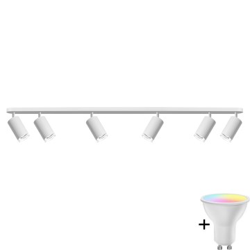 LED RGBW Dæmpbar Badeværelses Spotlys TURYN 6xGU10/6,5W/230V 2700-6500K Wi-Fi IP44 Hvid