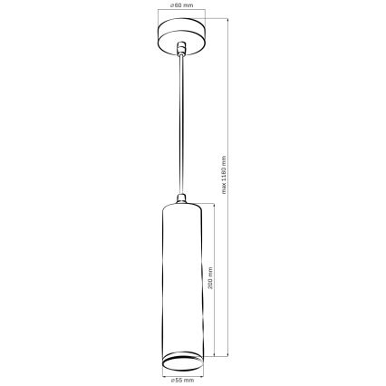 LED RGBW Dæmpbar badeværelsespendel på wire TURYN 1xGU10/4,8W/230V 3000K IP44 sort + fjernbetjening