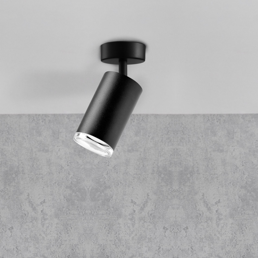 LED RGBW dæmpbar badeværelses spot TURYN 1xGU10/4,8W/230V 3000K IP44 sort + fjernbetjening