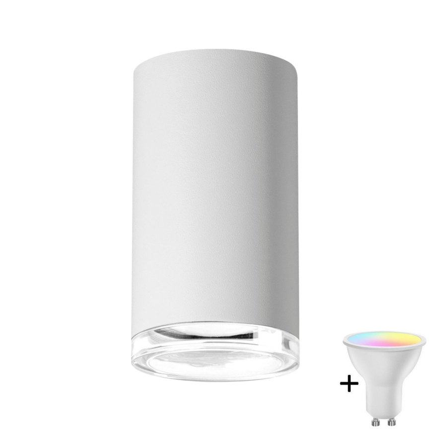 LED RGBW dæmpbar badeværelsesspot TURYN 1xGU10/6,5W/230V 2700-6500K Wi-Fi IP44 hvid