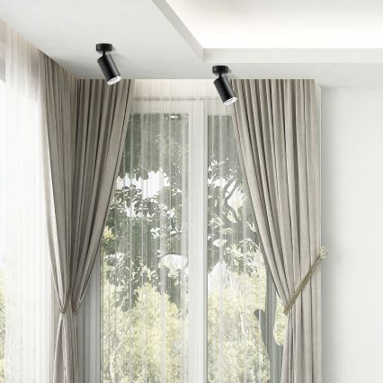 LED RGBW dæmpbar badeværelses spot TURYN 1xGU10/6W/230V 3000K IP44 sort + fjernbetjening