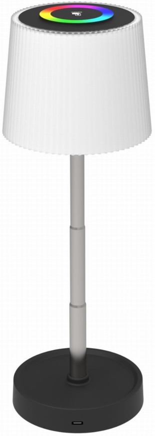 LED RGBW dæmpbar berøringsbetjent udendørs genopladelig bordlampe LED/2W/5V IP44 1200 mAh grå