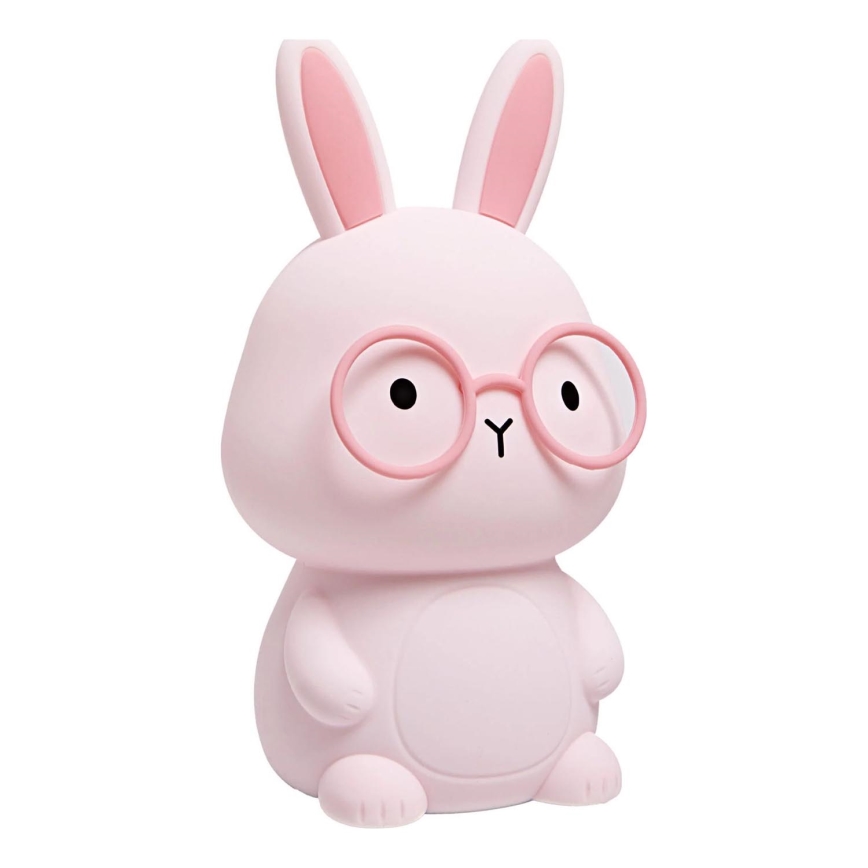 LED RGBW Dæmpbar Børne Touch Lampe FLORKA LED/1W/5V USB 1200 mAh Kanin Lyserød