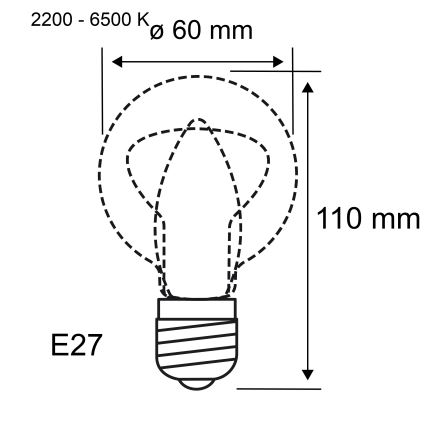 LED RGBW Dæmpbar Filamentpære E27/6,3W/230V 2200-6500K - Paulmann 29156