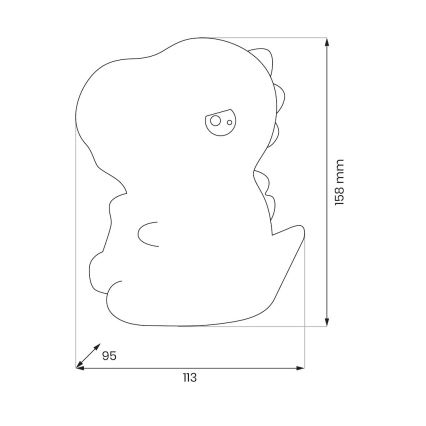 LED RGBW dæmpbar genopladelig berøringsaktiveret børnenes natlampe DINO LED/1W/5V 1200 mAh