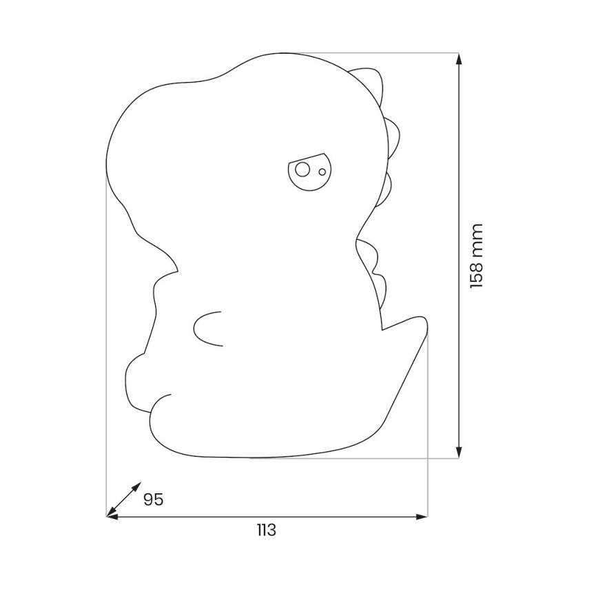 LED RGBW dæmpbar genopladelig berøringsaktiveret børnenes natlampe DINO LED/1W/5V 1200 mAh
