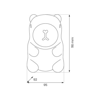 LED RGBW, dæmpbar, genopladelig berøringsbetjent natlampe til børn KAPYBARA LED/0,45W/5V 800 mAh