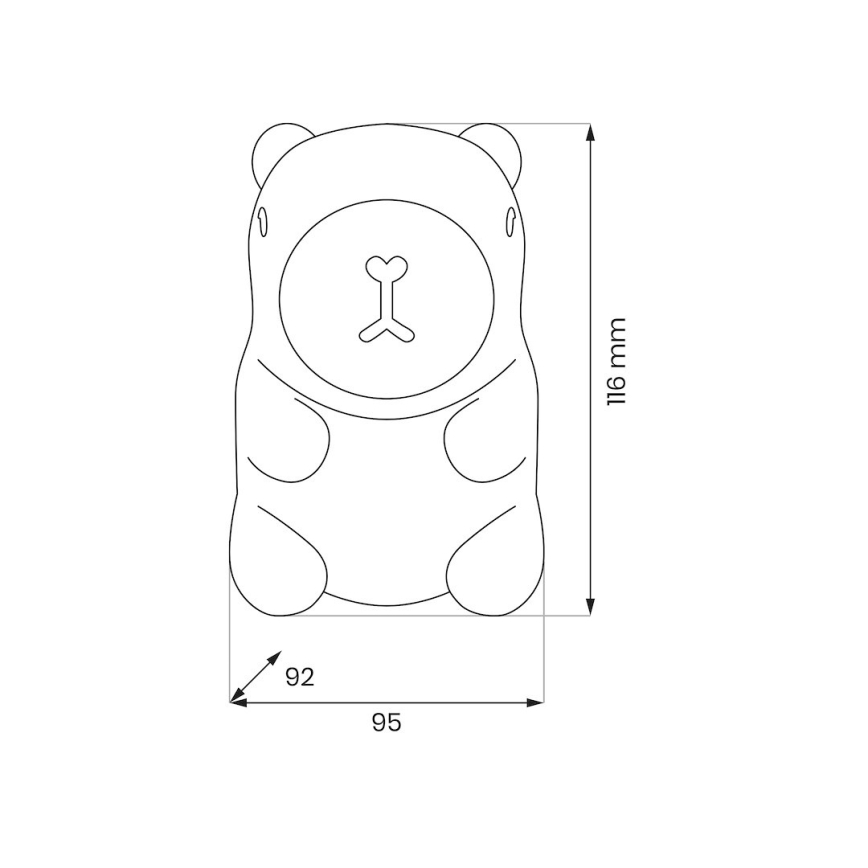LED RGBW, dæmpbar, genopladelig berøringsbetjent natlampe til børn KAPYBARA LED/0,45W/5V 800 mAh