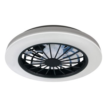 LED RGBW Dæmpbar loftlampe med ventilator GHANA LED/24W/230V 3000-6500K hvid/sort + fjernbetjening