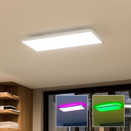LED RGBW dæmpbart overflademonteret LED-panel/22W/230V 2700-6500K 29,5x59,5 cm + fjernbetjening