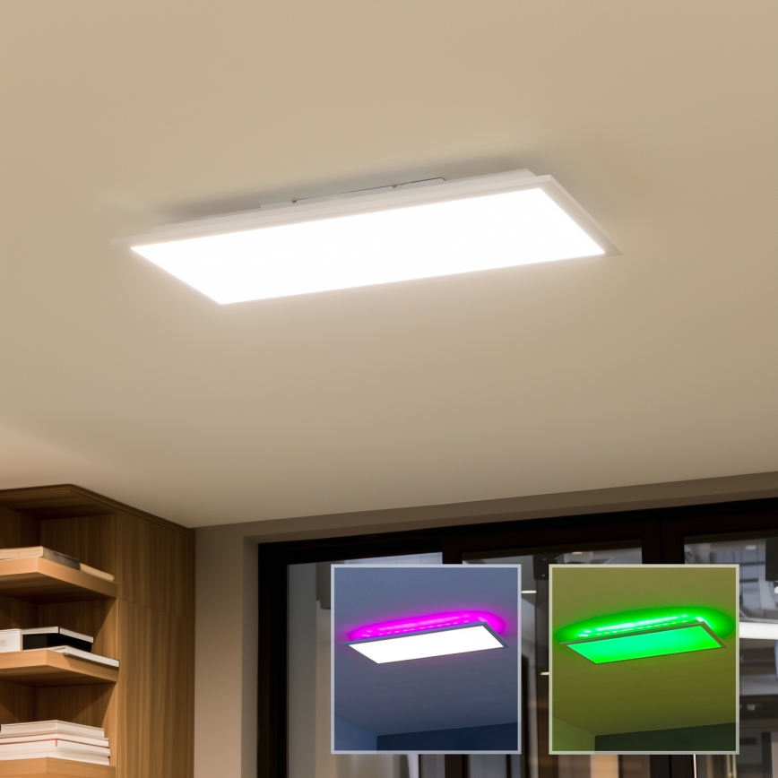 LED RGBW dæmpbart overflademonteret LED-panel/22W/230V 2700-6500K 29,5x59,5 cm + fjernbetjening