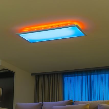 LED RGBW dæmpbart overflademonteret LED-panel/22W/230V 2700-6500K 29,5x59,5 cm + fjernbetjening