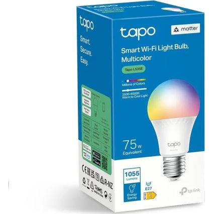 LED RGBW Dæmpbar pære A60 E27/8,6W/230V 2500-6500K Wi-Fi - TP-Link