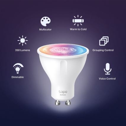 LED RGBW dæmpbar pære GU10/3,7W/230V 2200-6500K Wi-Fi - TP-Link