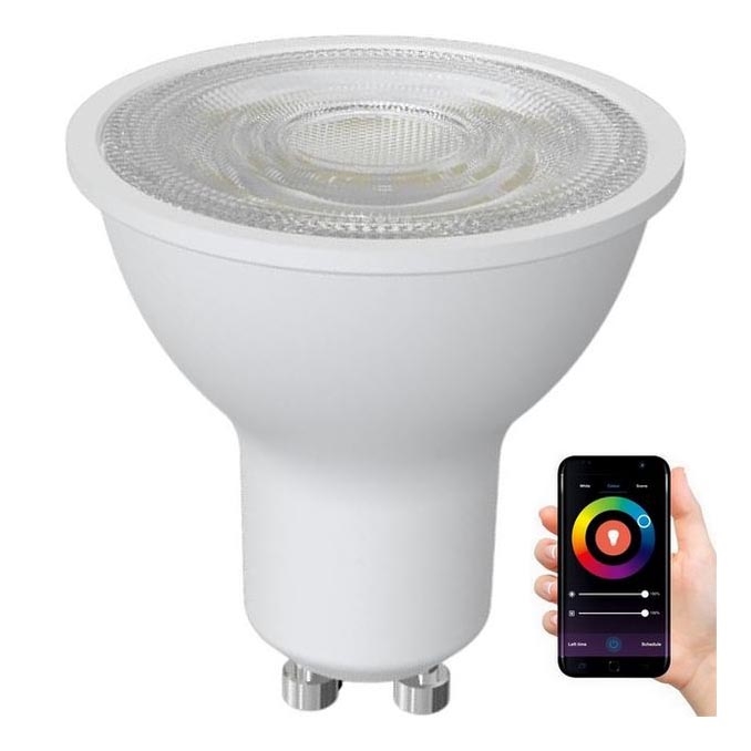 LED RGBW Dæmpbar pære GU10/4,5W/230V 2700-6500K Wi-Fi Tuya